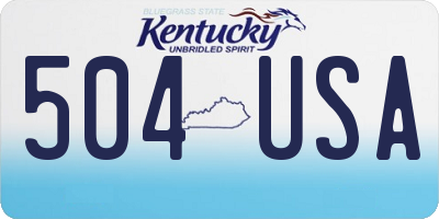 KY license plate 504USA