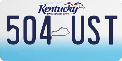 KY license plate 504UST