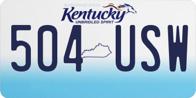 KY license plate 504USW
