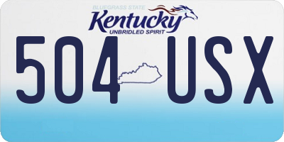 KY license plate 504USX