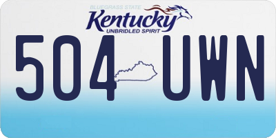 KY license plate 504UWN