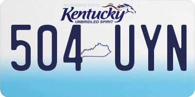 KY license plate 504UYN