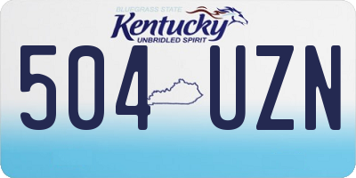 KY license plate 504UZN