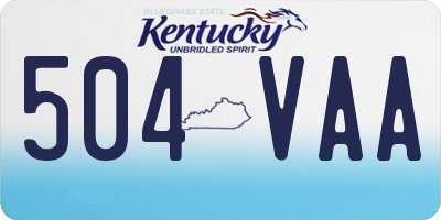 KY license plate 504VAA