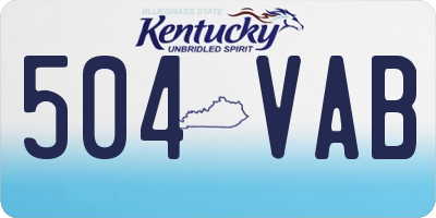 KY license plate 504VAB
