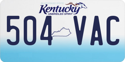 KY license plate 504VAC