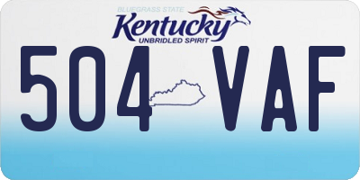 KY license plate 504VAF