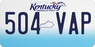 KY license plate 504VAP