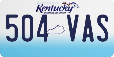 KY license plate 504VAS