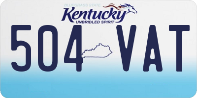 KY license plate 504VAT