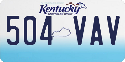KY license plate 504VAV