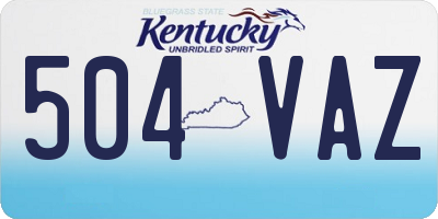 KY license plate 504VAZ