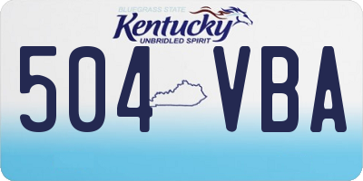 KY license plate 504VBA