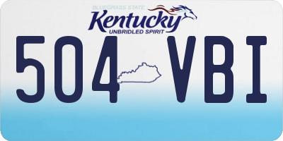 KY license plate 504VBI