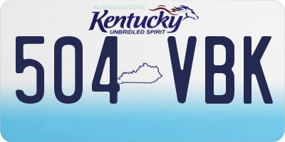 KY license plate 504VBK
