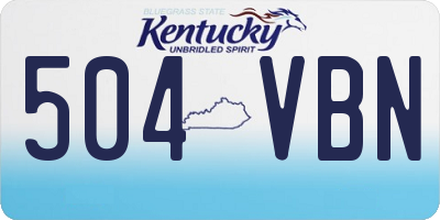 KY license plate 504VBN