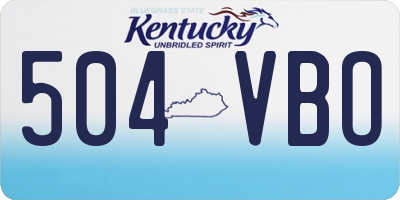 KY license plate 504VBO