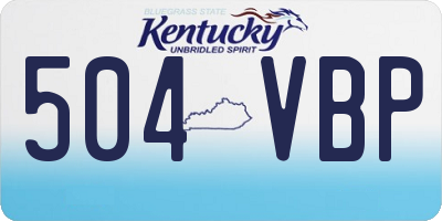 KY license plate 504VBP