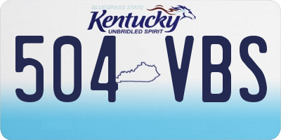 KY license plate 504VBS