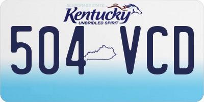 KY license plate 504VCD