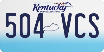 KY license plate 504VCS