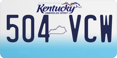 KY license plate 504VCW