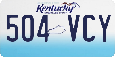 KY license plate 504VCY