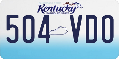 KY license plate 504VDO