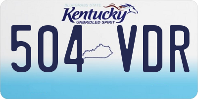 KY license plate 504VDR