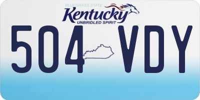 KY license plate 504VDY