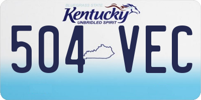KY license plate 504VEC