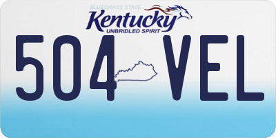 KY license plate 504VEL