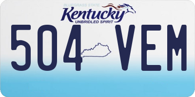 KY license plate 504VEM