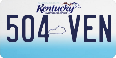 KY license plate 504VEN