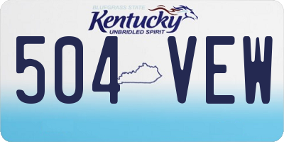 KY license plate 504VEW