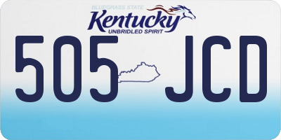 KY license plate 505JCD