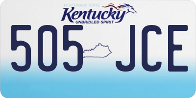 KY license plate 505JCE