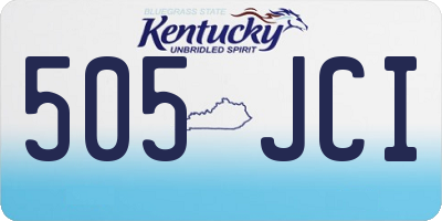 KY license plate 505JCI