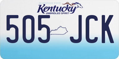 KY license plate 505JCK