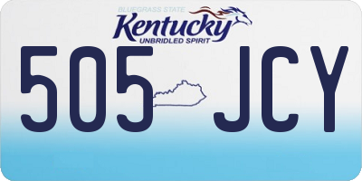 KY license plate 505JCY