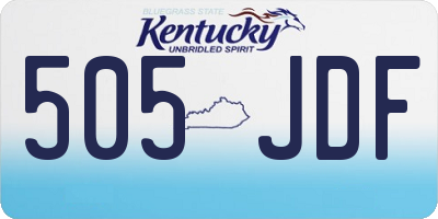 KY license plate 505JDF