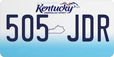KY license plate 505JDR