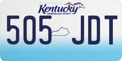 KY license plate 505JDT