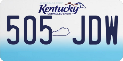 KY license plate 505JDW