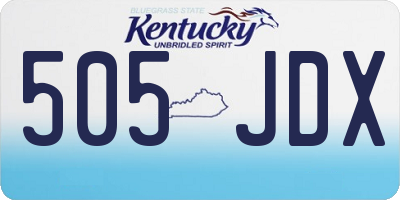 KY license plate 505JDX