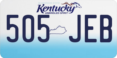KY license plate 505JEB