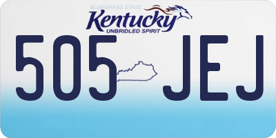 KY license plate 505JEJ