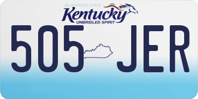 KY license plate 505JER
