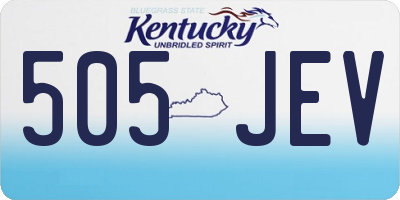 KY license plate 505JEV