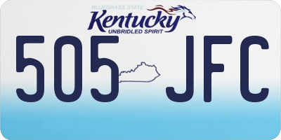 KY license plate 505JFC